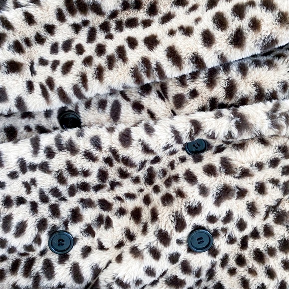 Saks Fifth Avenue Longline Faux Leopard Fur Coat - Picture 3 of 7